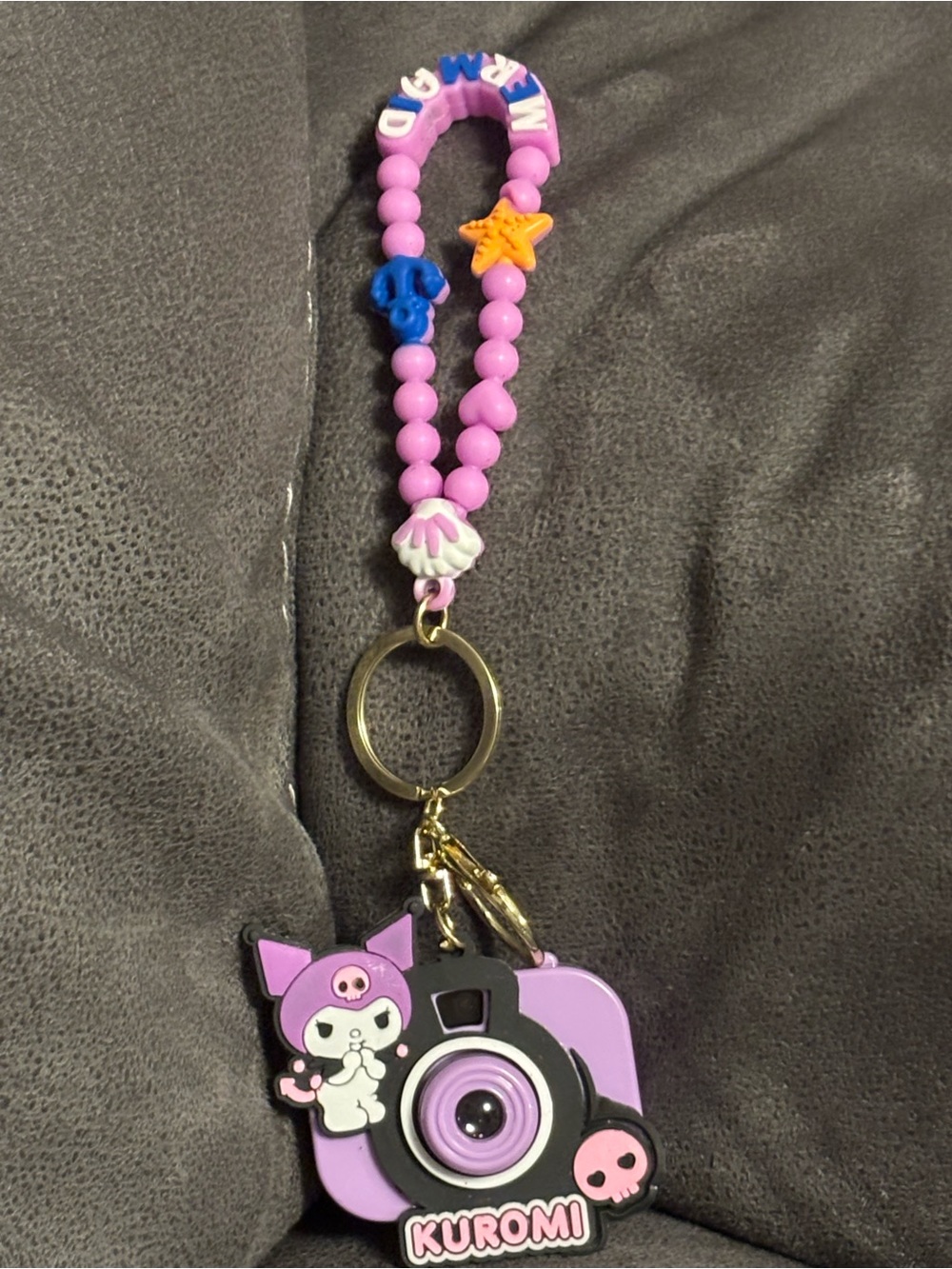 Adorable Kuromi Mini Camera Keychain Backpack Clip